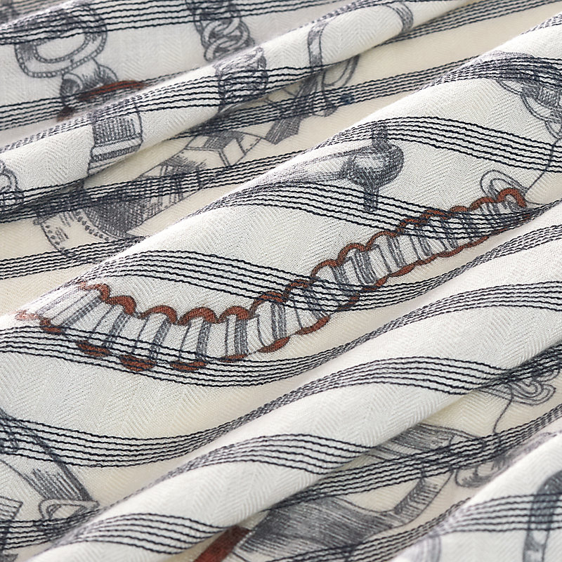 エルメス　カシシル　カレジェアン　シュヴォーデシェネ　カシミヤシルク　新品 カレジェアン カシミアシルク 《シュヴォー・デ・シェネ